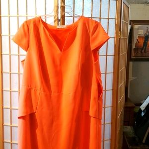 Peach Peplum Sheath Dress
